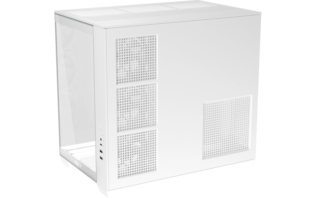 ASUS A32 PLUS TG ARGB WEISS – PC-Gehäuse – ATX/micro-ATX/Mini-ITX, Gehärtetes Glas, ARGB, ohne Netzteil