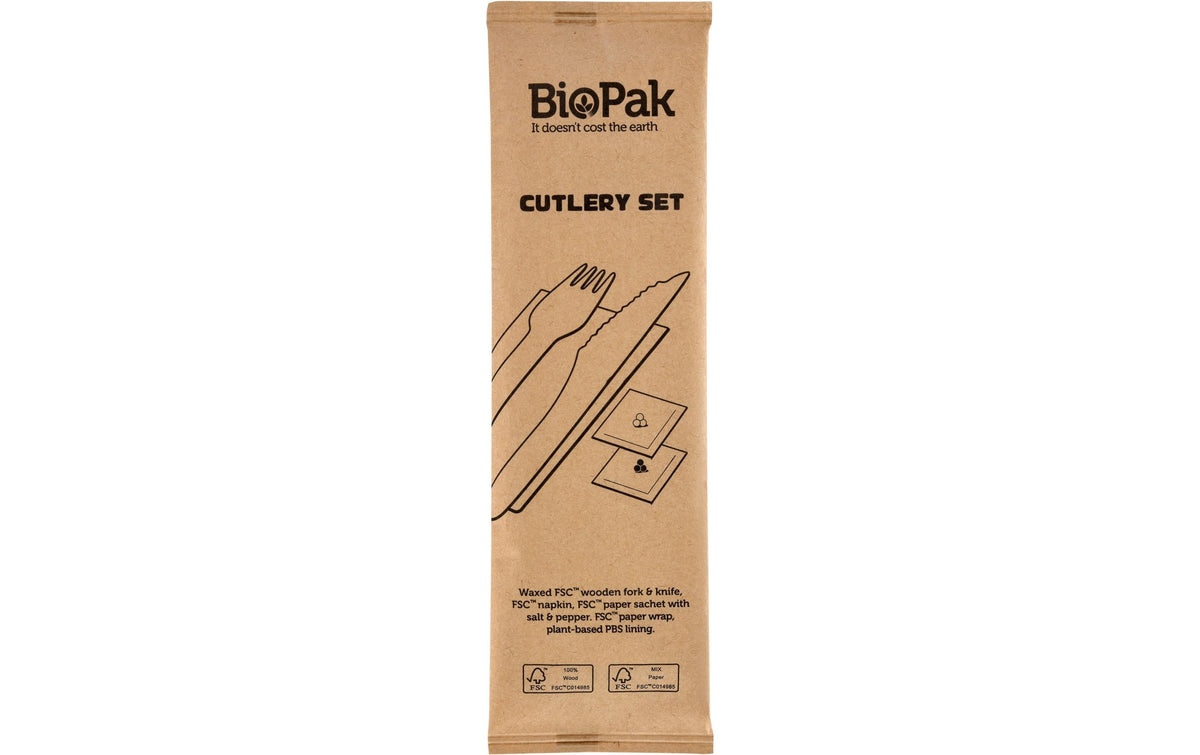 Duni Besteck-Set, Holz – 20,5/21 cm – beige