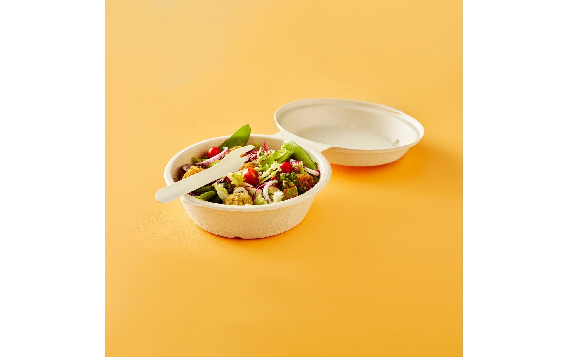 Duni Take-away-Box, Bagasse (Zuckerrohr) – 750 ml, beige – 55 Stk.