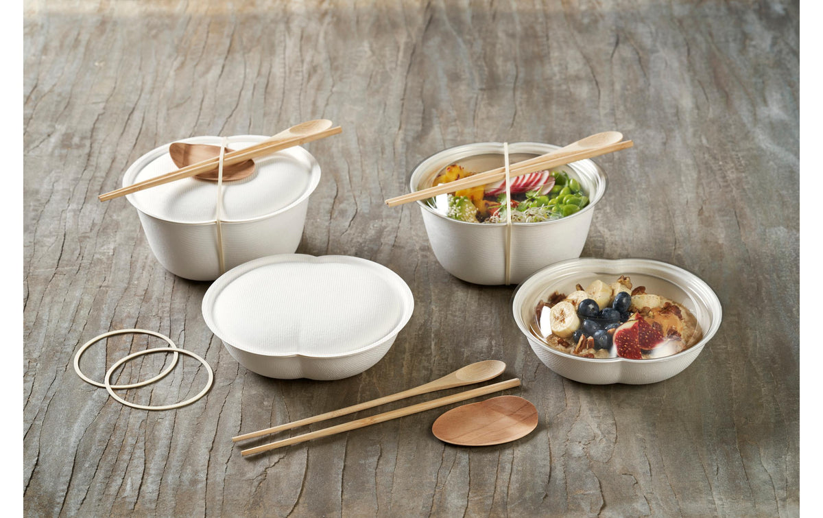 Duni Schale Atlantis, Bagasse (Zuckerrohr) – 500 ml, 16 × 14,9 cm, beige – 1 Stk.