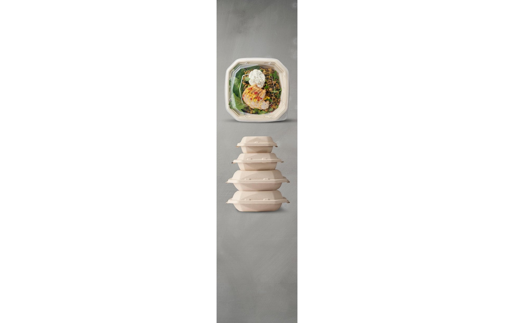 Duni Deckel Octabagasse für Octabagasse-Box 1000 ml, Bagasse (Zuckerrohr) – beige – 200 Stk.