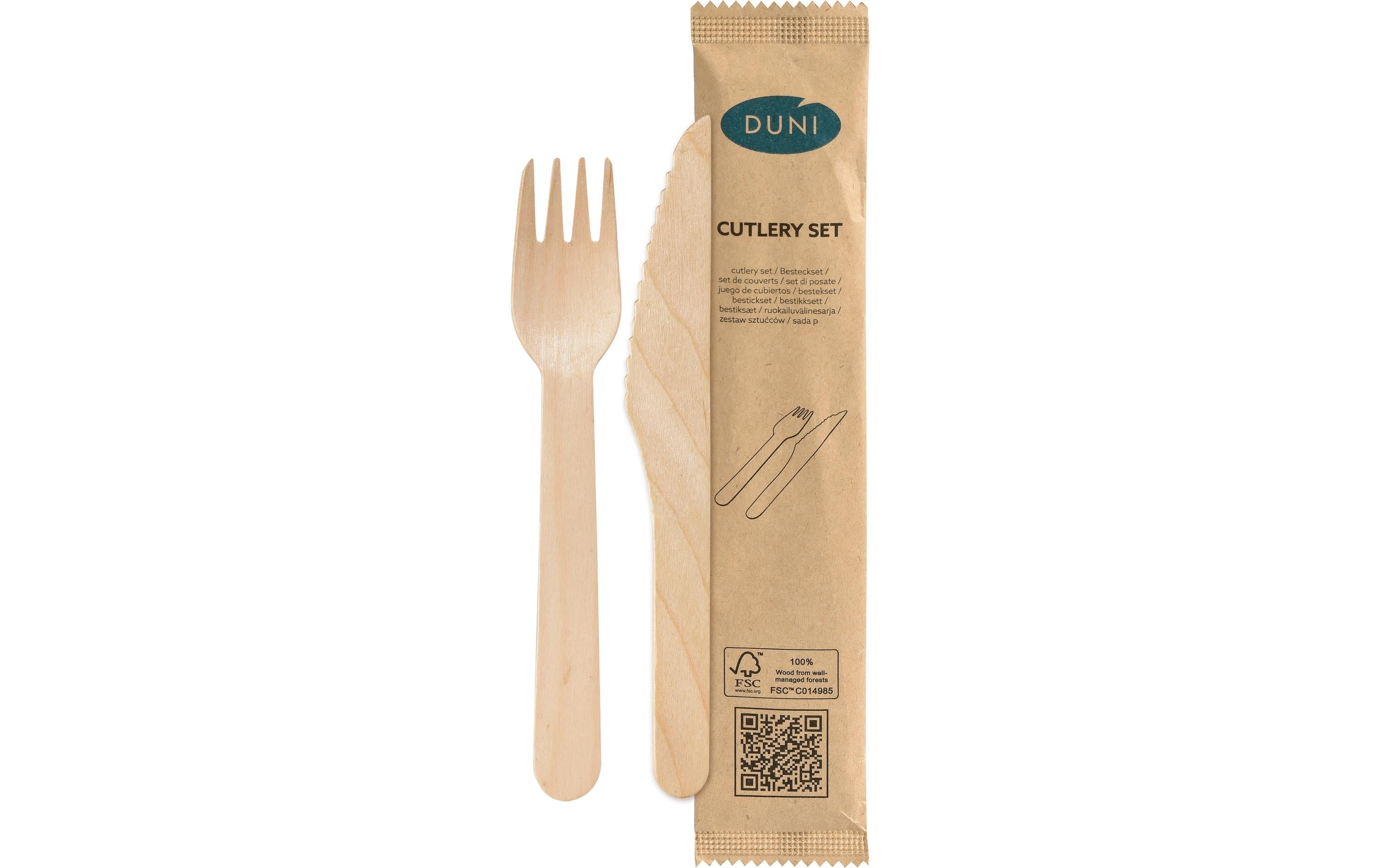 Duni Besteck-Set 2-tlg., Holz – 21,5 cm – 250 Stk.