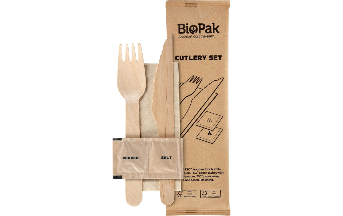Duni Besteck-Set, Holz – 20,5/21 cm – beige