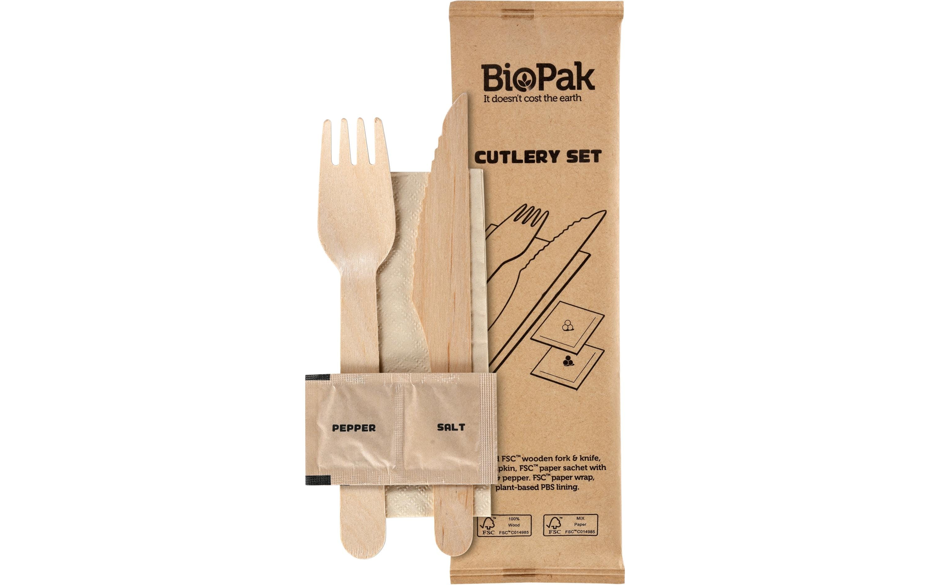 Duni Besteck-Set, Holz – 20,5/21 cm – beige