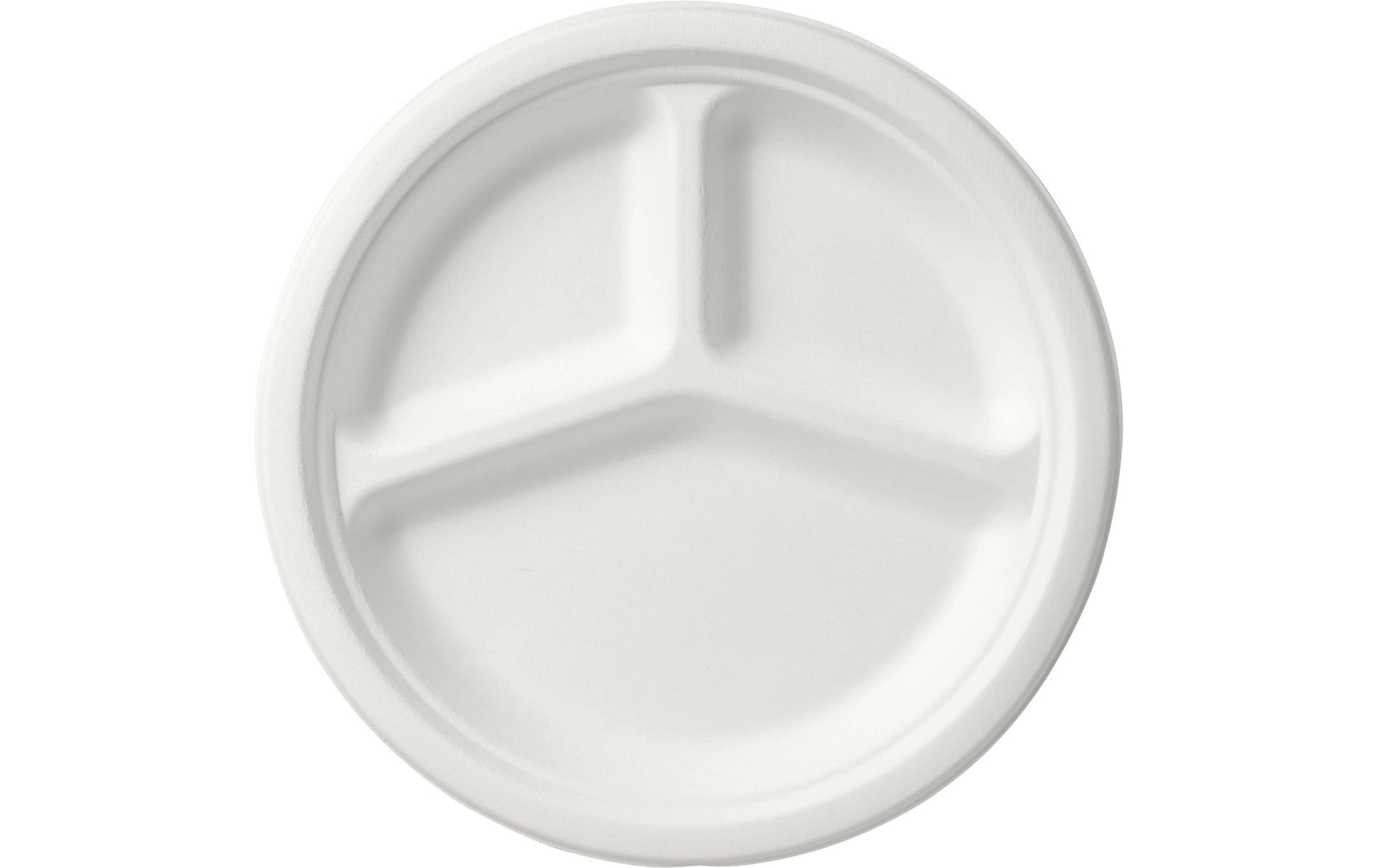 Duni Bagasse Teller, 3-geteilt – Ø 26 cm, beige/weiss – 50 Stk.