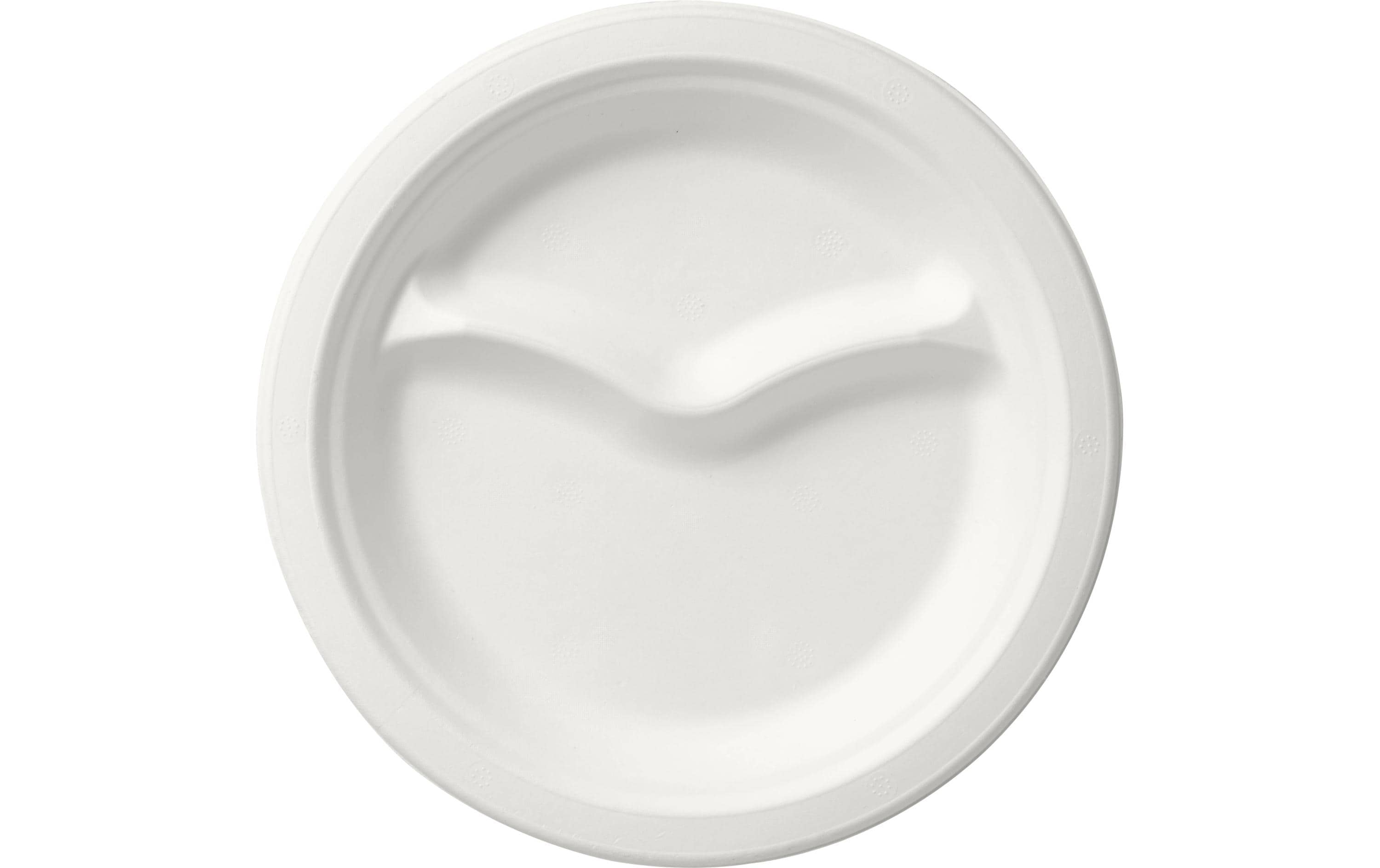 Duni Teller Bagasse (Zuckerrohr), 2-geteilt – Ø 22 cm, beige/weiss – 50 Stk.