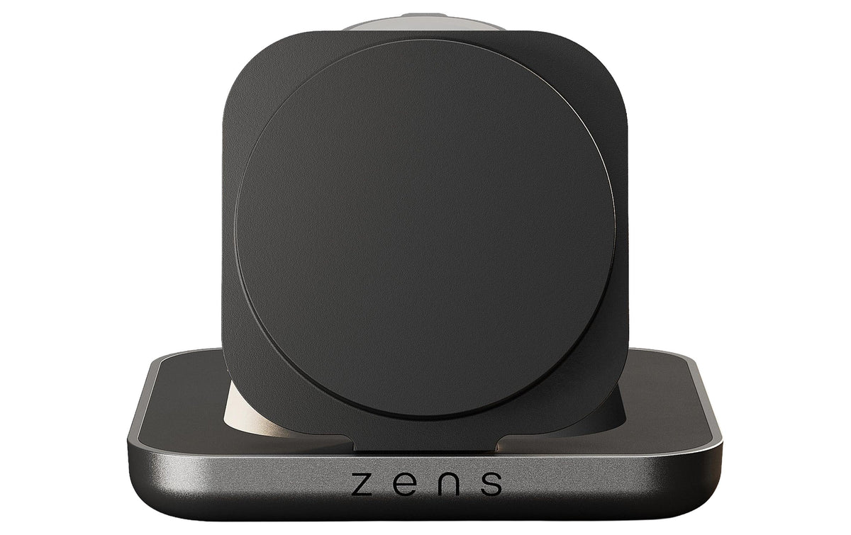 Zens Pro 2 2-in-1 Ladeständer – Qi2 – für Smartphone, Apple Watch – Schwarz
