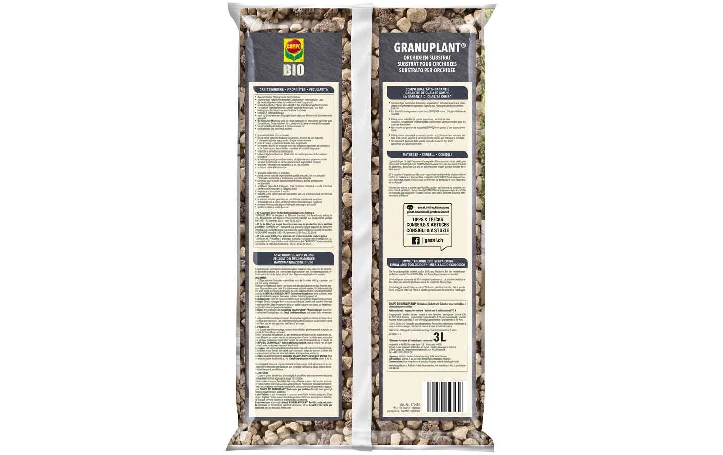 Gesal Granulat – für Zimmerpflanzen, 3 l, Bimsstein/Lavagranulat 8–16 mm, bio