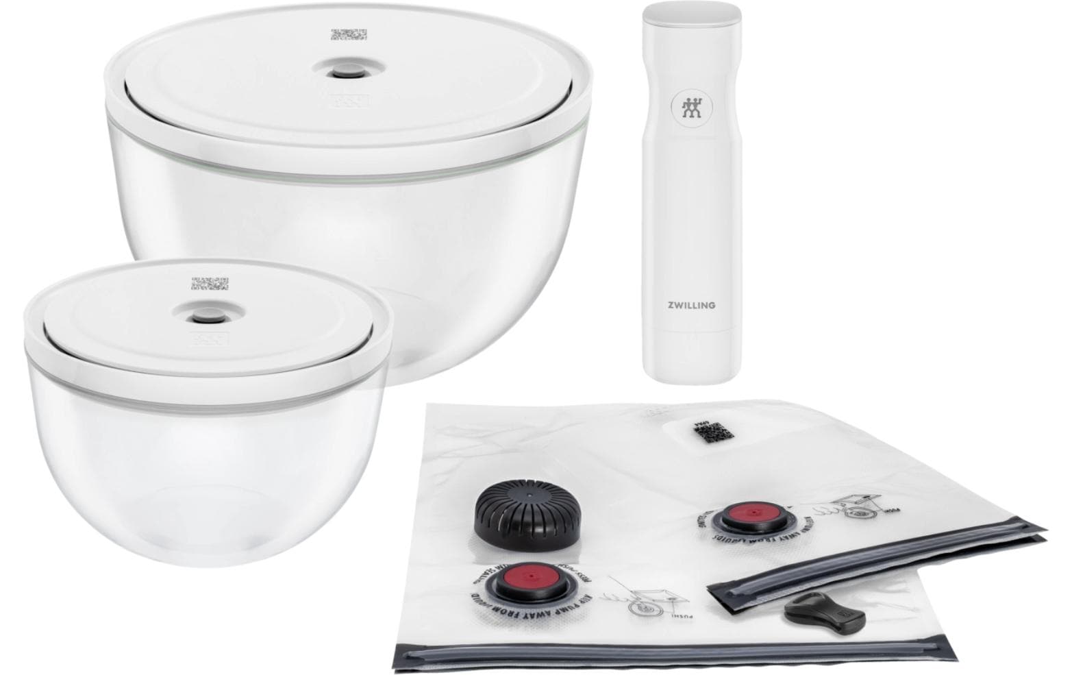 Zwilling – Vakuumbehälter – Fresh & Save Schalen – 26,2 × 38 × 17 cm, 2,9 l – für Culinary World App, 9 Stk.