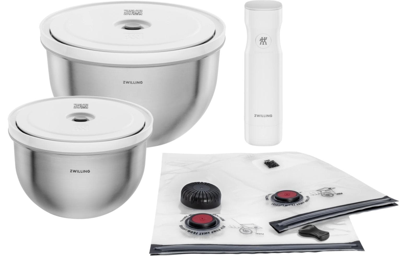 ZWILLING Vakuumbehälter Fresh&Save Bowls – 6 l, für Staub Ceramique (18/24 cm), 9 Stk.
