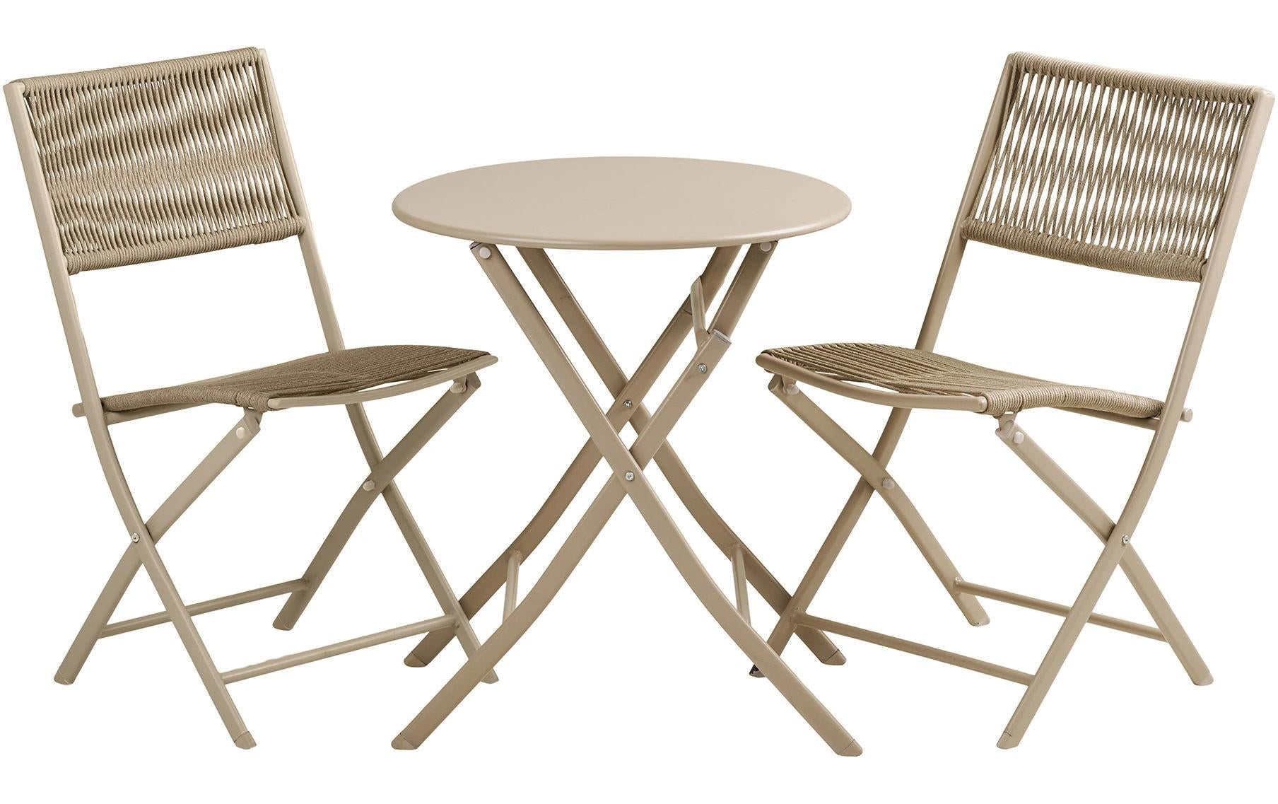 House Nordic Bistro-Set – Taupe – Stahl – Tisch 60 × 60 × 84 cm