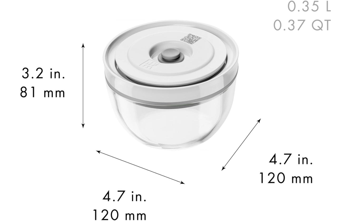 ZWILLING Vakuumschüssel-Set – 4,5 l, Ø 25,7 cm × 16,1 cm – für Fresh & Save, 3 Stk., Glas