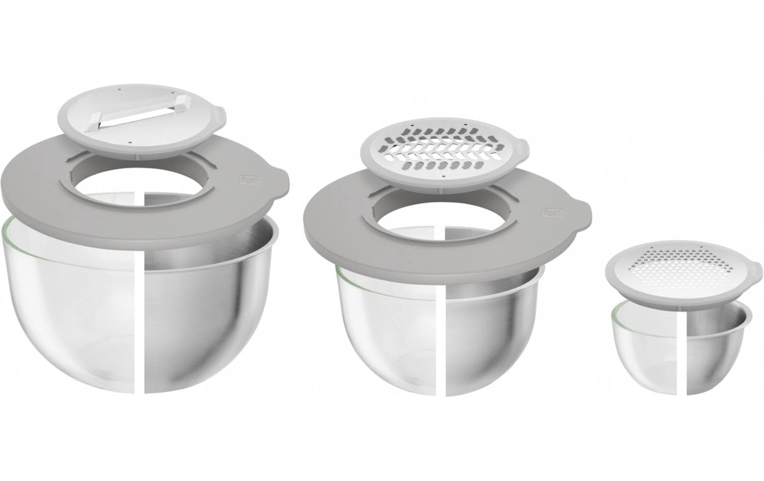 ZWILLING Vakuumschüssel-Set – 4,5 l, Ø 25,7 cm × 16,1 cm – für Fresh & Save, 3 Stk., Glas