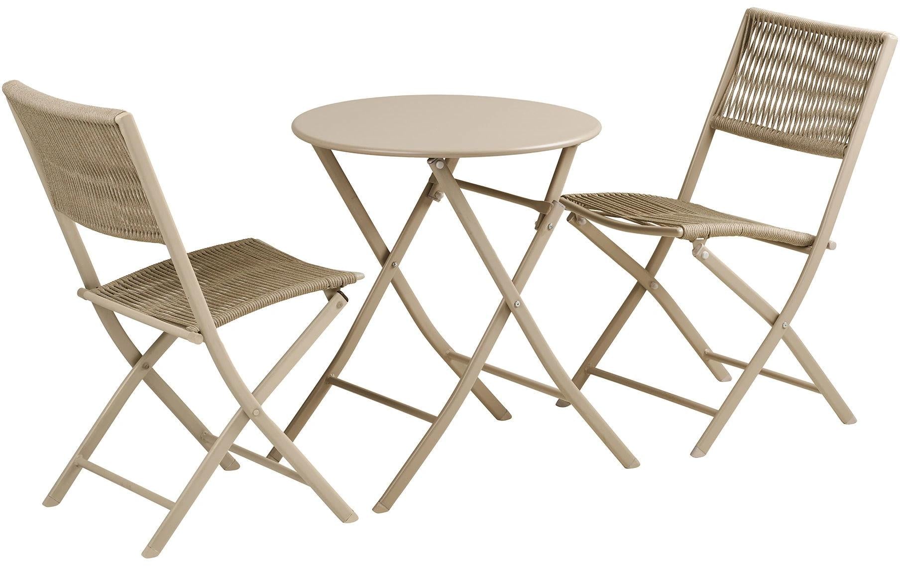 House Nordic Bistro-Set – Taupe – Stahl – Tisch 60 × 60 × 84 cm