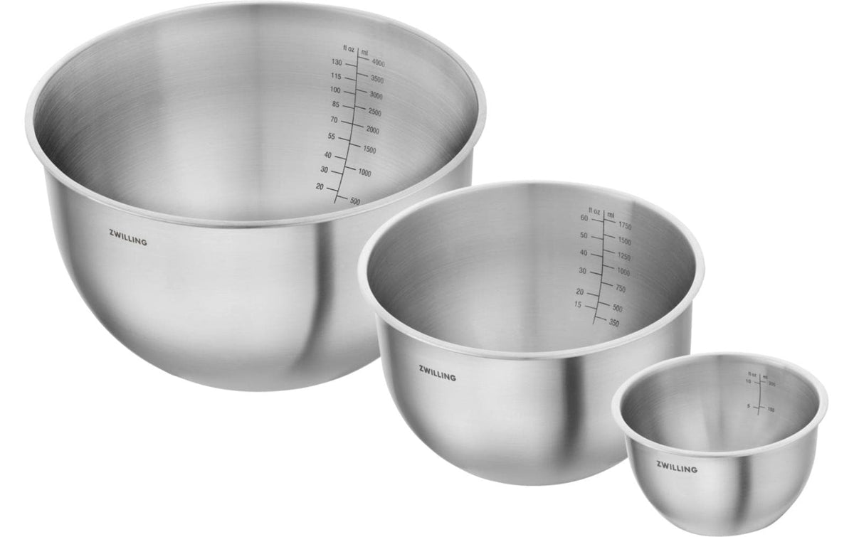 ZWILLING Vakuumschüssel Fresh&Save Bowls – 4,5 l, Ø 24 cm, für Vakuumierer, 3 Stk., Edelstahl