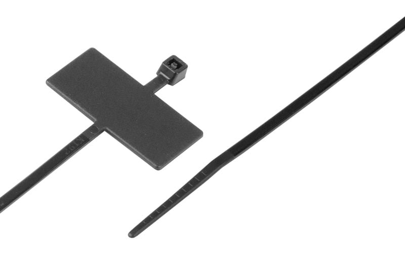 Steffen Kabelbinder, 2,5×160 mm, 50er-Pack, mit Beschriftungsfeld – schwarz