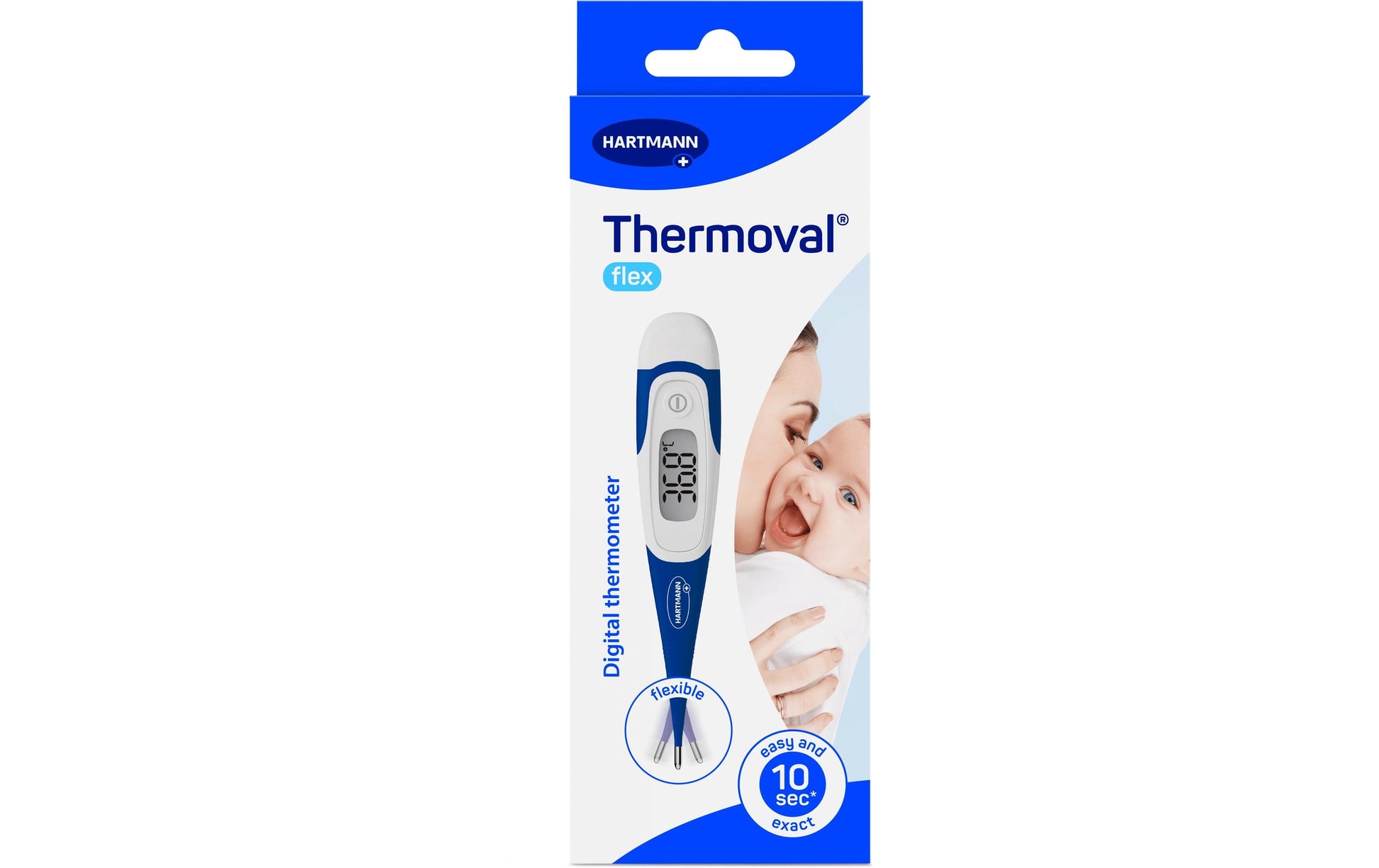 Thermoval kids flex – Digitalfieberthermometer Achsel, Mund, Rektal, flexible Messspitze, ±0,1 °C