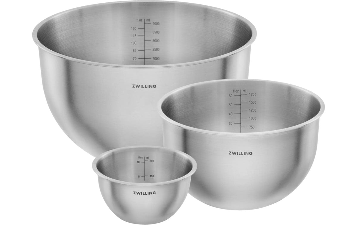 ZWILLING Vakuumschüssel Fresh&Save Bowls – 4,5 l, Ø 24 cm, für Vakuumierer, 3 Stk., Edelstahl