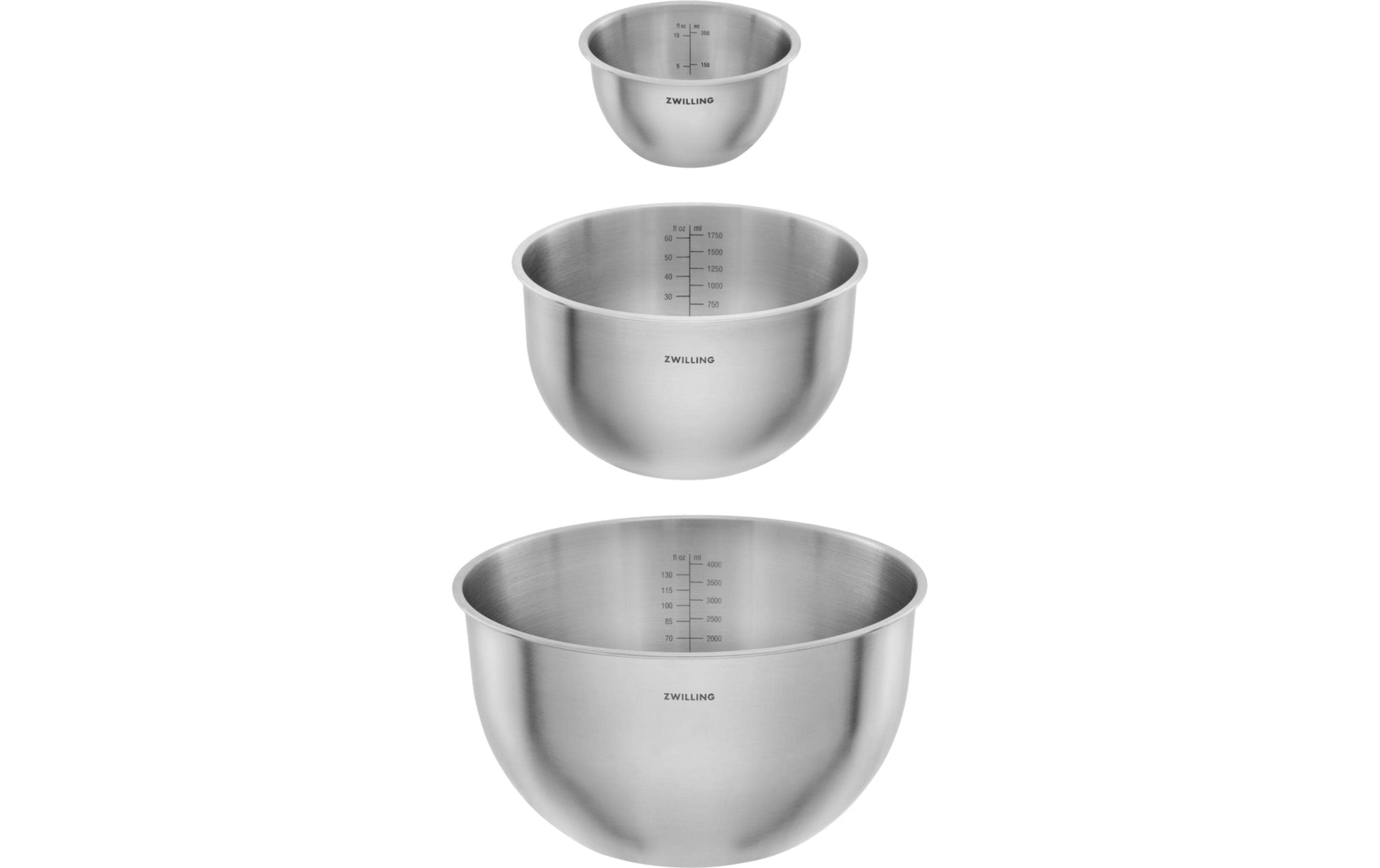 ZWILLING Vakuumschüssel Fresh&Save Bowls – 4,5 l, Ø 24 cm, für Vakuumierer, 3 Stk., Edelstahl