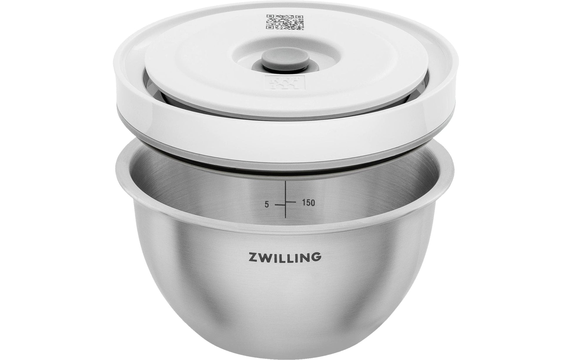 ZWILLING Vakuumschüssel Fresh & Save Bowls – 350 ml, Ø 12 cm – für Fresh & Save Vakuumpumpe, Edelstahl