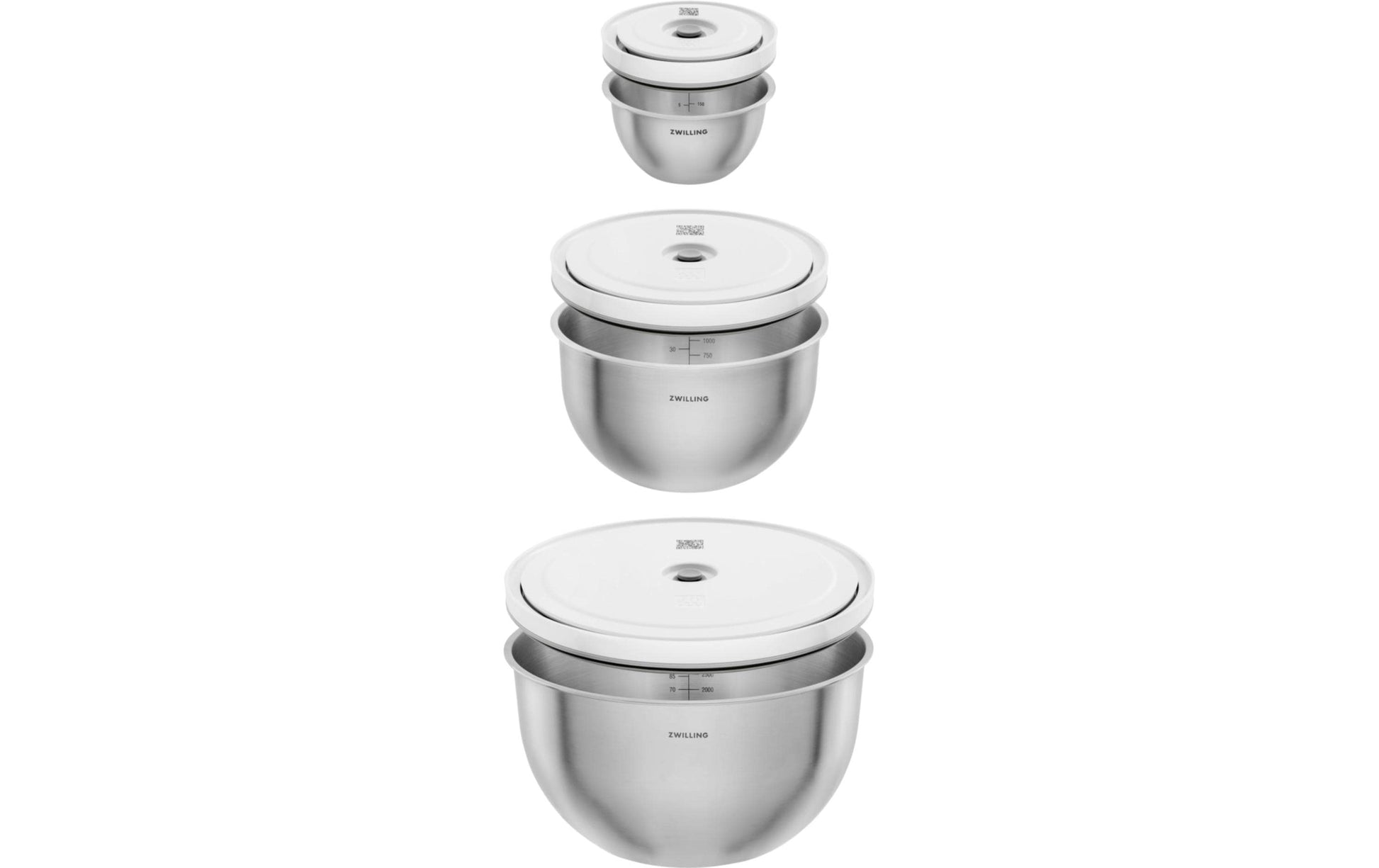 ZWILLING Vakuumschüssel Fresh&Save Bowls – 4,5 l, Ø 24 cm – für Staub Ceramique (12, 18, 24 cm), 6 Stk.