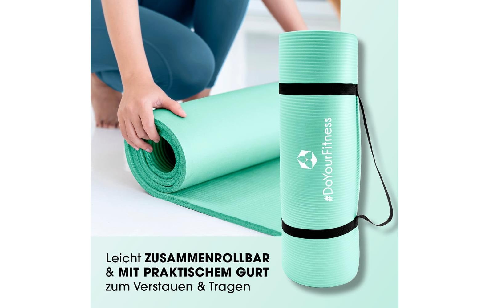 World Fitness Yogini Fitnessmatte – türkis – 610 × 1830 × 10 mm – für Yoga, Pilates
