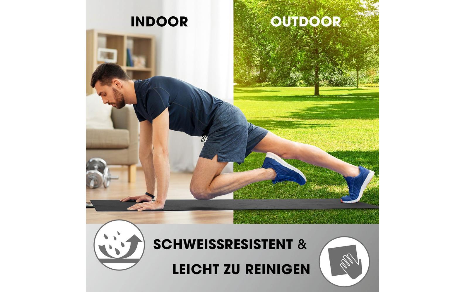 World Fitness Yamuna Fitnessmatte – 183 × 61 × 1,5 cm – Schwarz