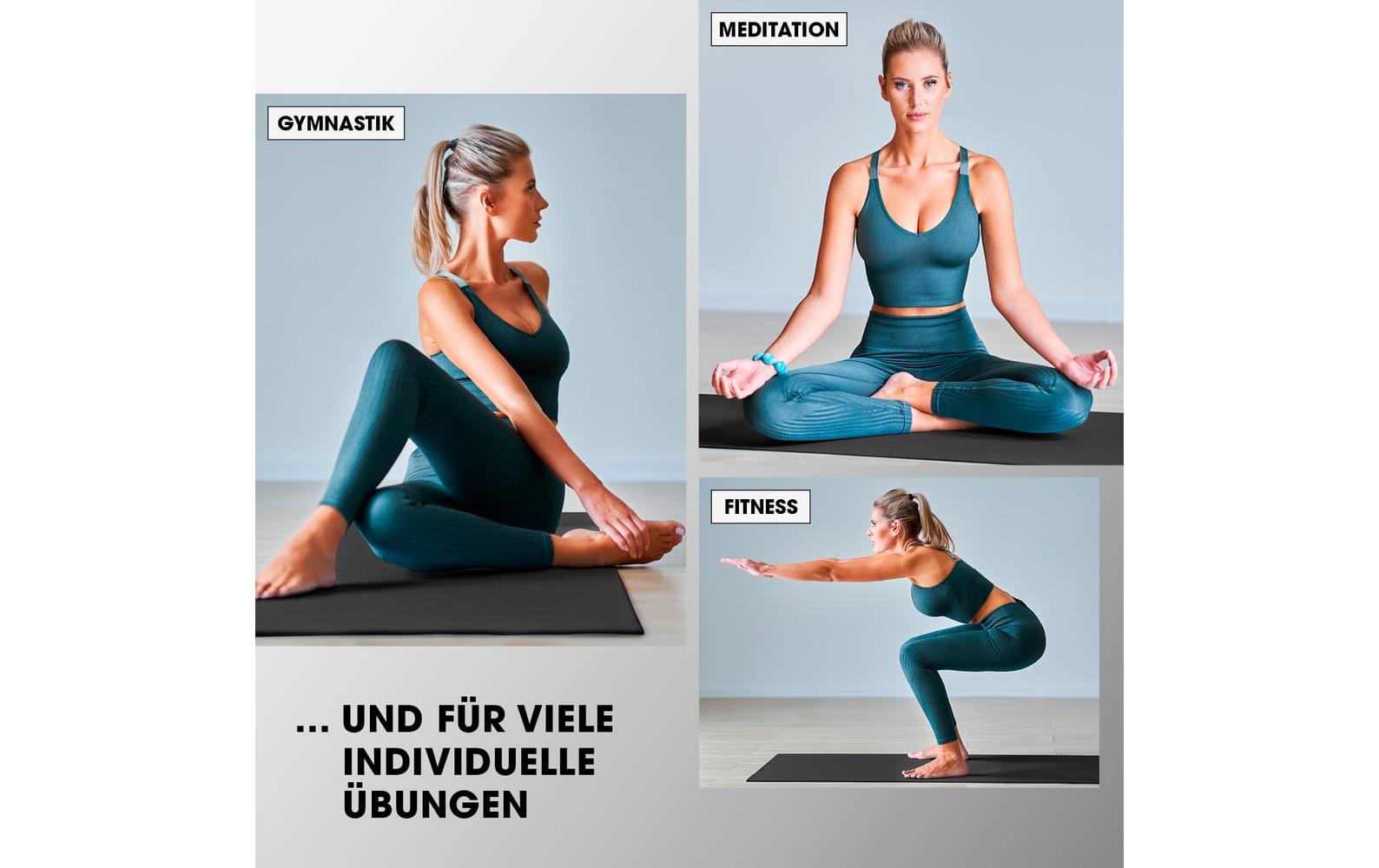 World Fitness Yamuna Fitnessmatte – 183 × 61 × 1,5 cm – Schwarz