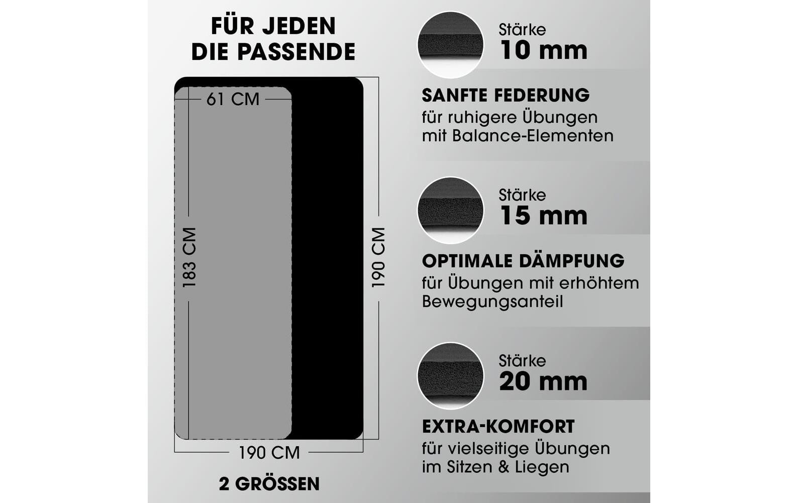 World Fitness Bodenschutzmatte – Nitrilkautschuk – 610 × 1830 mm – 20 mm