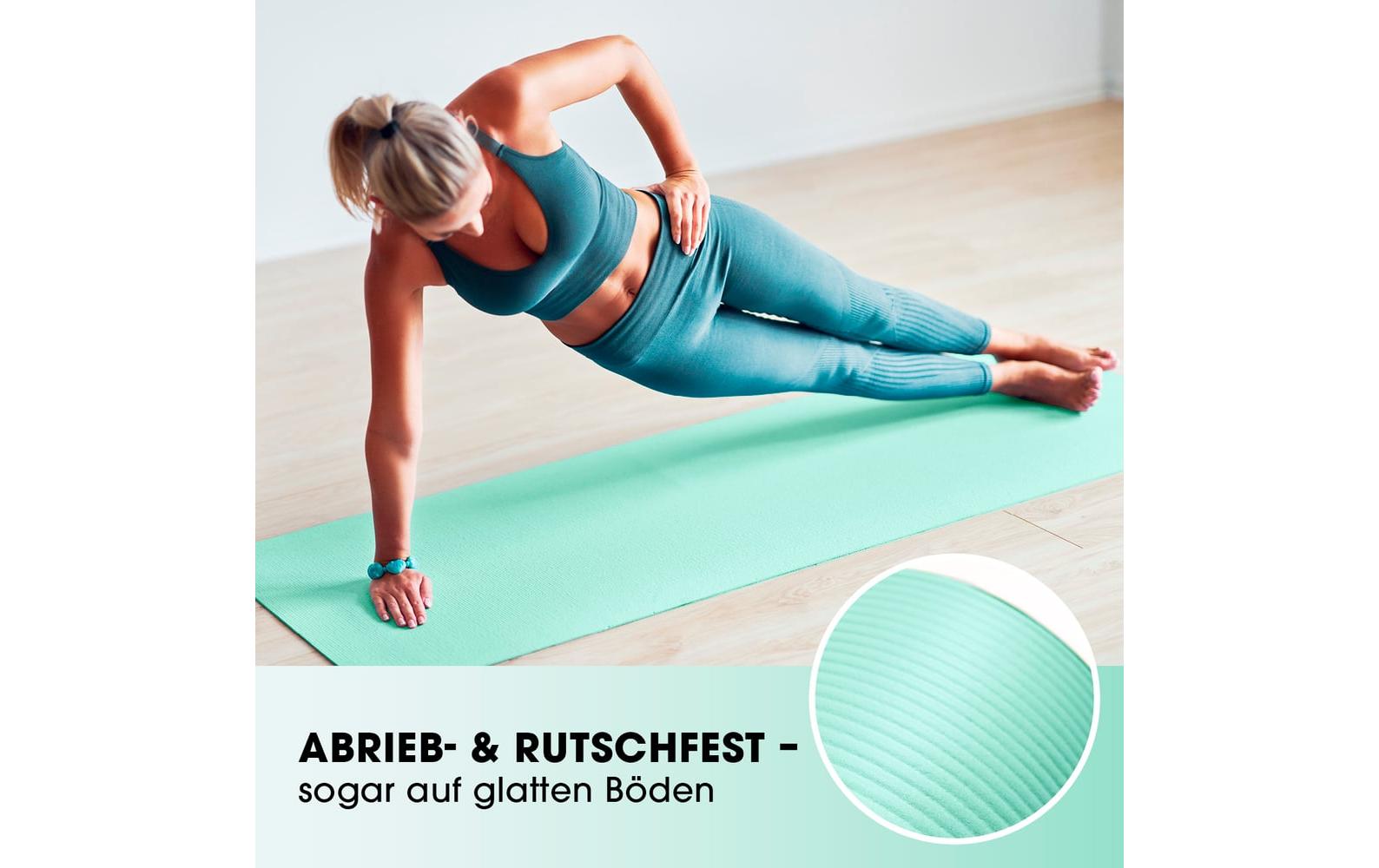 World Fitness Yamuna Fussmatte – 610×1830 mm – 15 mm – türkis – für Yoga, Pilates