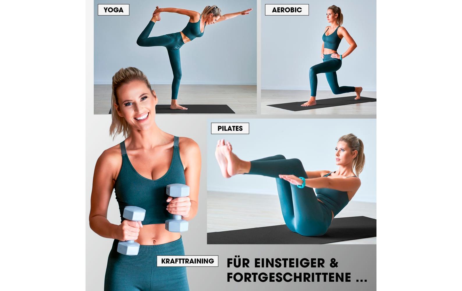 World Fitness Yamuna Fitnessmatte – 183 × 61 × 1,5 cm – Schwarz