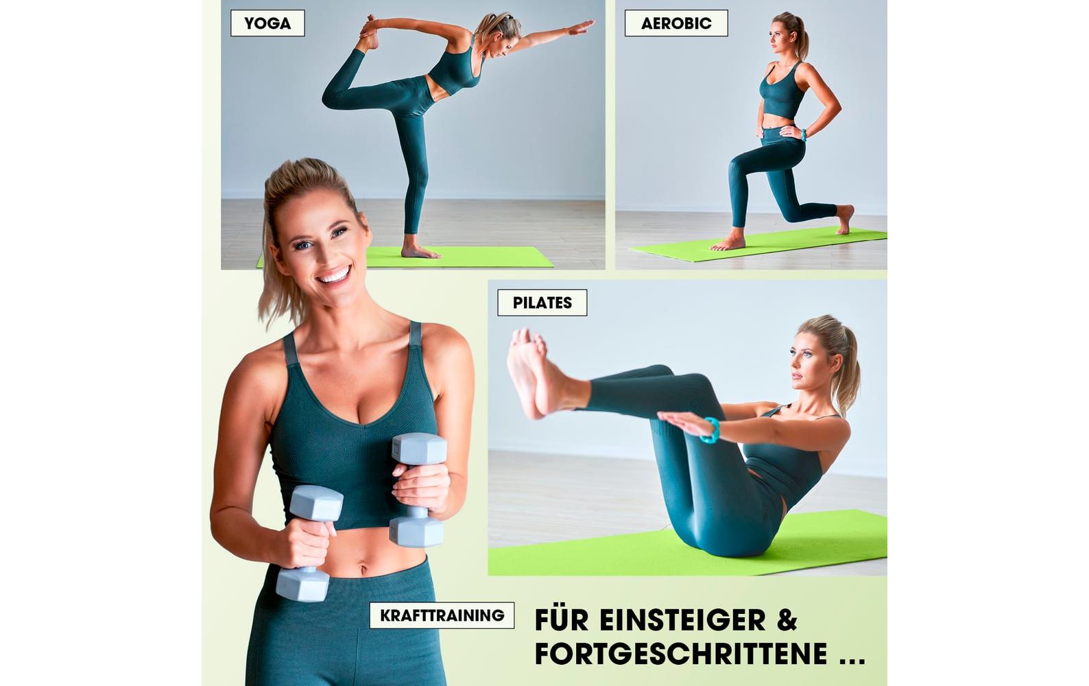 World Fitness Bodenmatte Ashanti – 100 × 190 cm, Grün, Dicke 1 cm