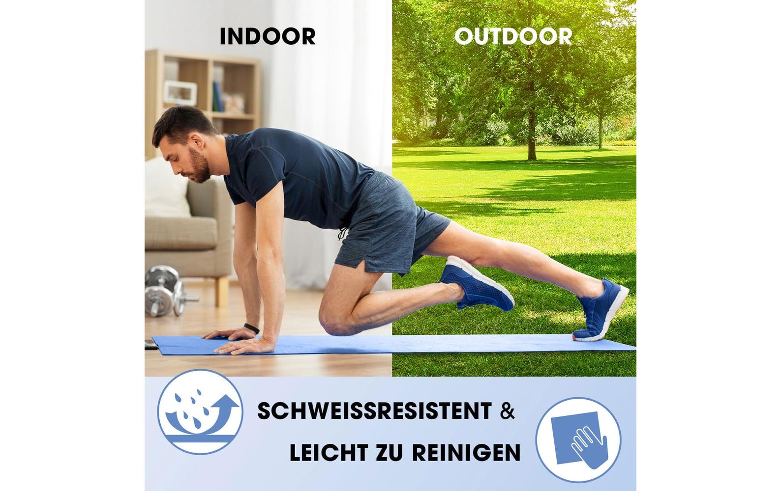 World Fitness Bodenmatte Jivan – 61 × 183 cm, Blau, Nitrilkautschuk, Dicke 2 cm