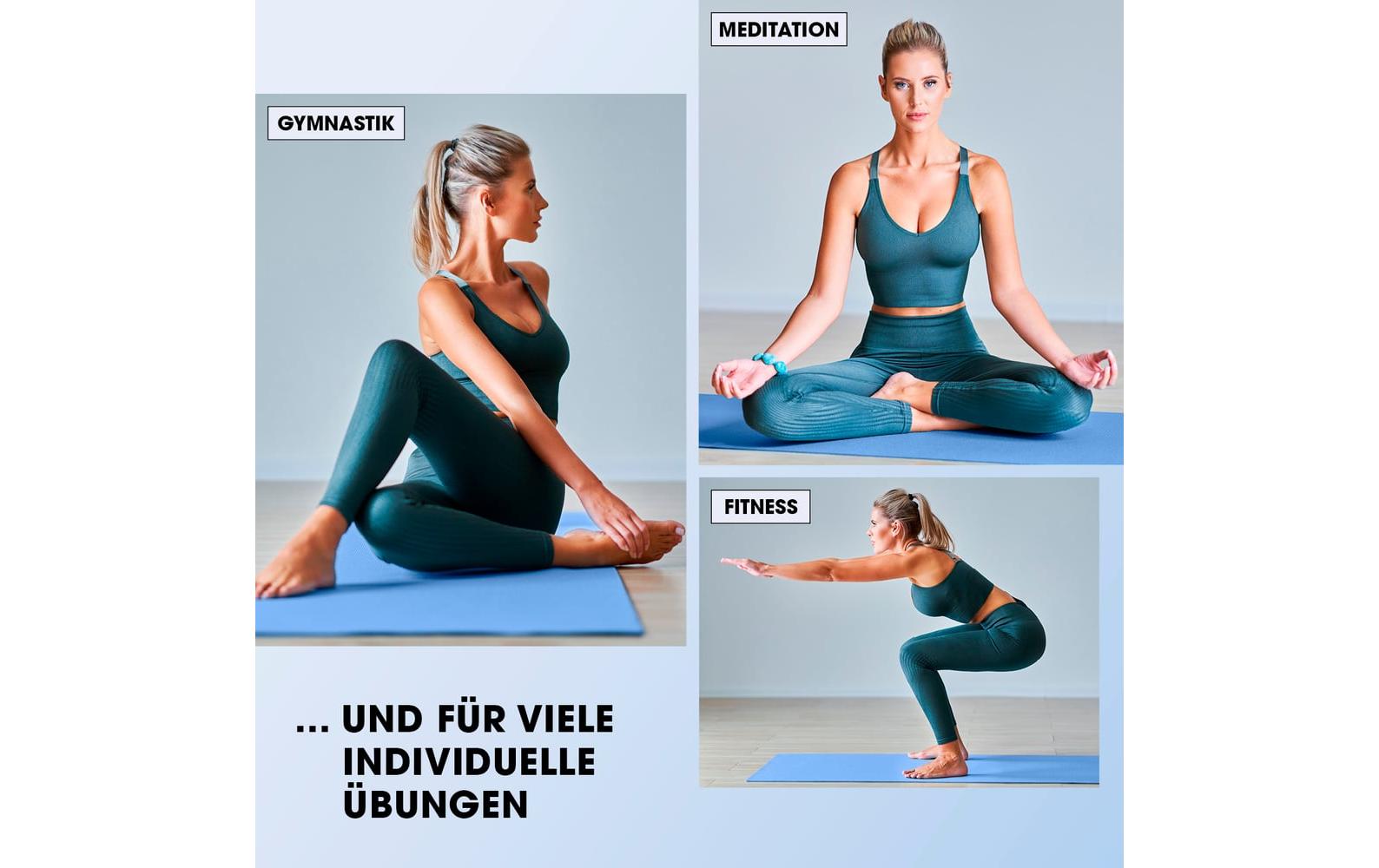 World Fitness Bodenmatte Jivan – 61 × 183 cm, Blau, Nitrilkautschuk, Dicke 2 cm