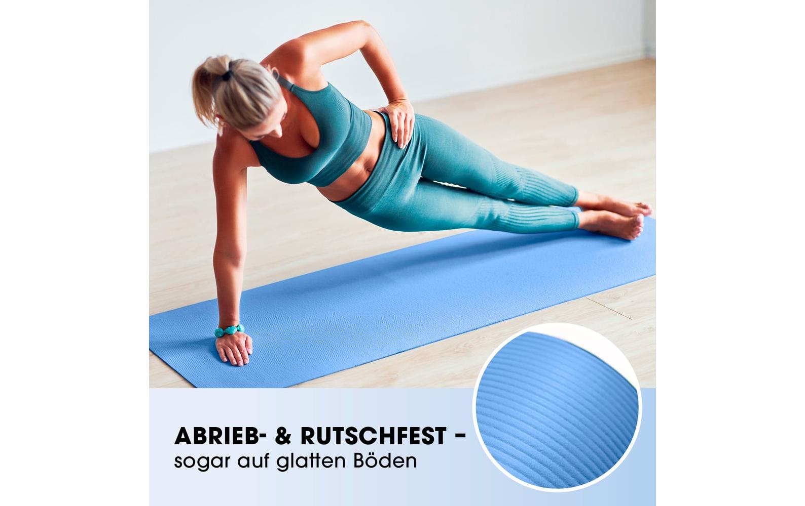 World Fitness Bodenmatte Jivan – 61 × 183 cm, Blau, Nitrilkautschuk, Dicke 2 cm