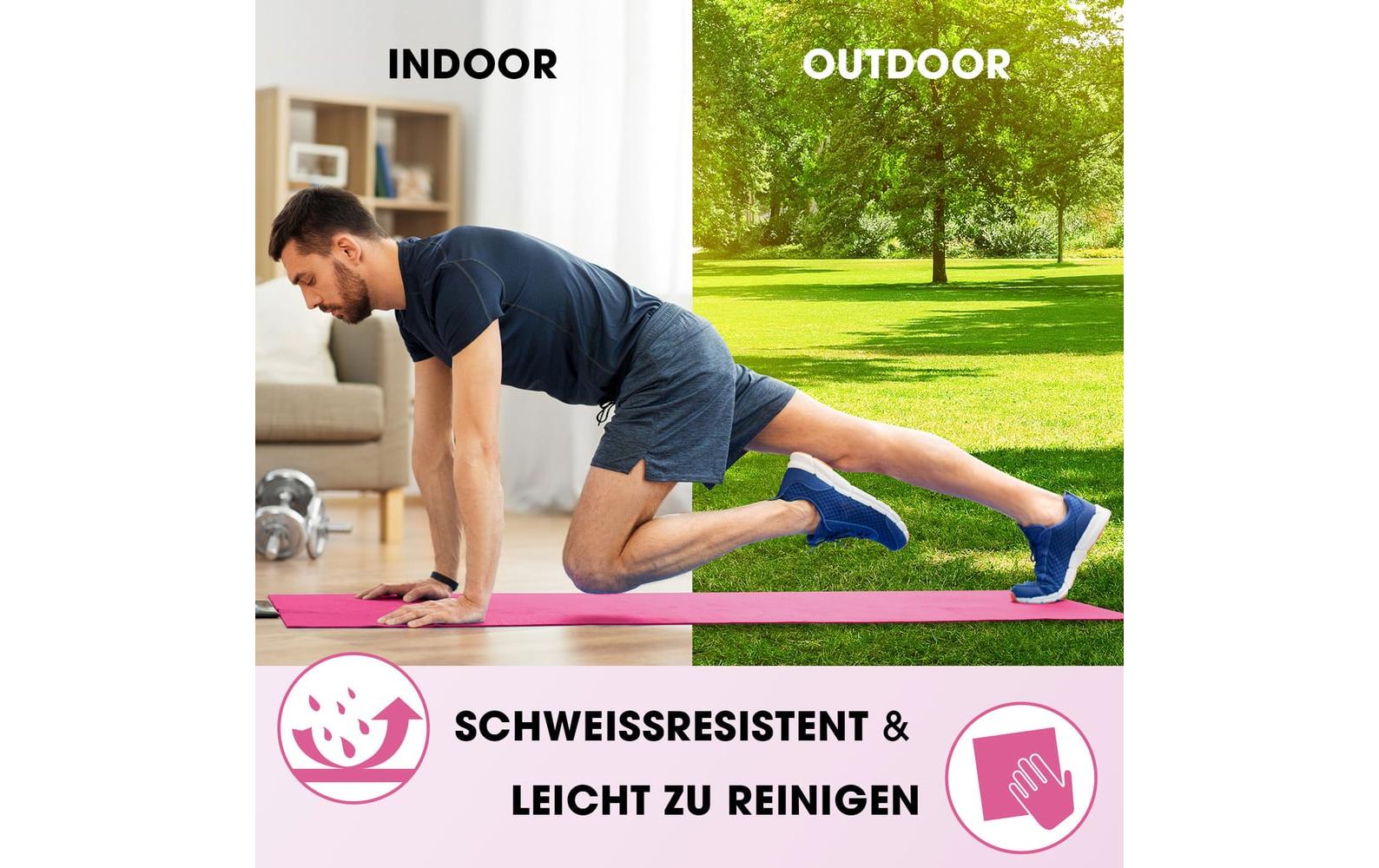 World Fitness Jivan Fussmatte – Nitrilkautschuk – Pink – 610 × 1830 mm – 20 mm