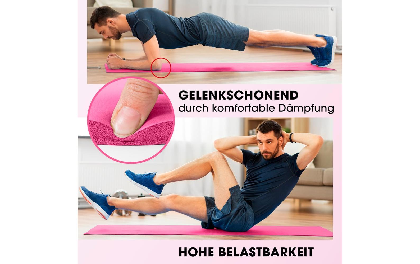 World Fitness Jivan Fussmatte – Nitrilkautschuk – Pink – 610 × 1830 mm – 20 mm