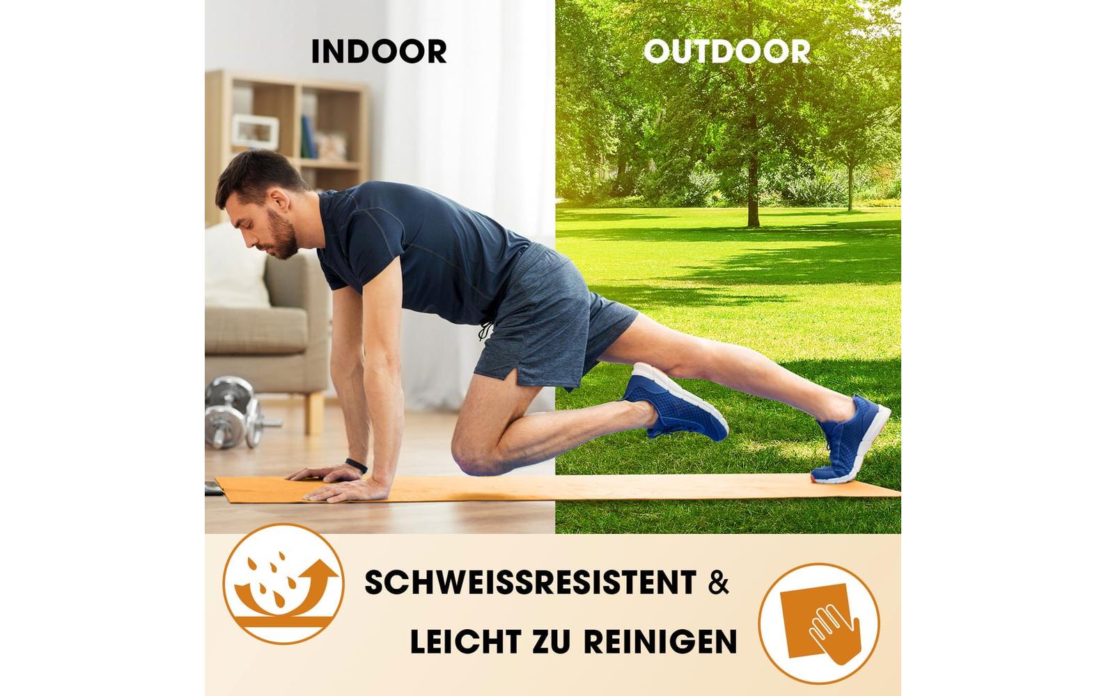 World Fitness – Fitnessmatte Jivan – für Fitness, Yoga, Pilates – 183 × 61 × 2 cm – orange, Nitrilkautschuk