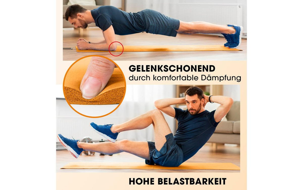 World Fitness – Fitnessmatte Jivan – für Fitness, Yoga, Pilates – 183 × 61 × 2 cm – orange, Nitrilkautschuk