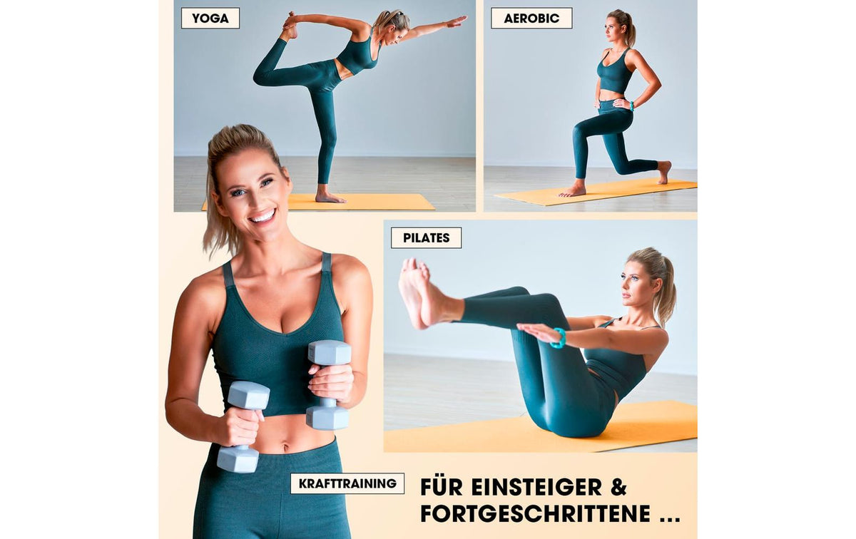 World Fitness – Fitnessmatte Jivan – für Fitness, Yoga, Pilates – 183 × 61 × 2 cm – orange, Nitrilkautschuk