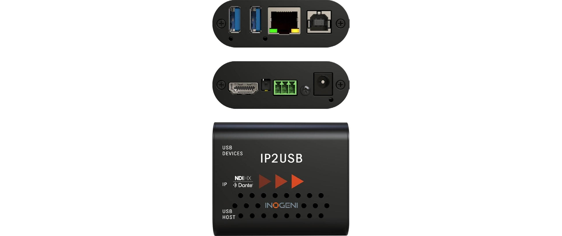 INOGENI IP2USB Capture-Adapter – IP/Dante zu USB, für IP-Kameras und Dante-Audio