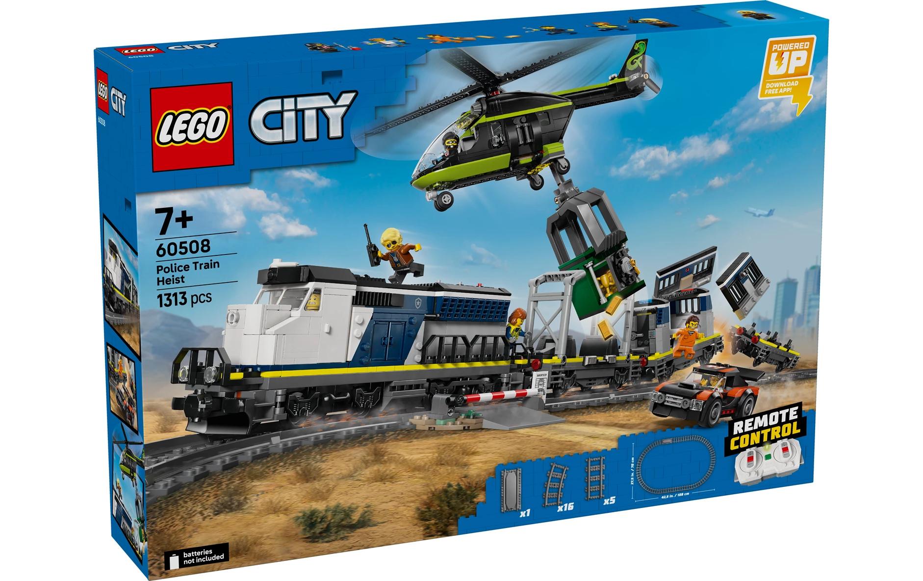 LEGO City Eisenbahn Überfall auf den Polizeizug – 1'313-teilig – 37,8×10,3×55,5 cm – ab 7 Jahren