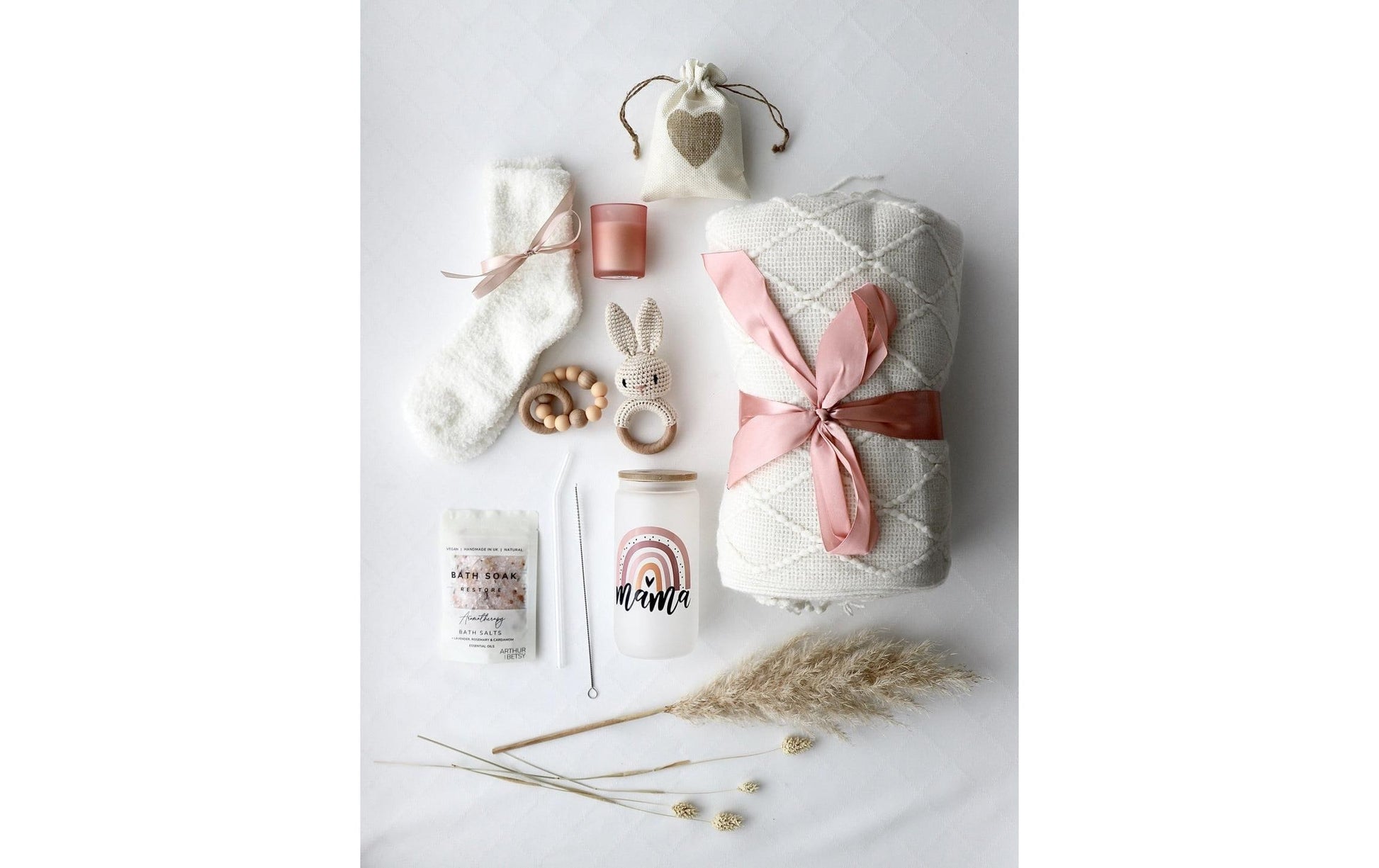 Oykami Geschenkbox Kapstadt – Buche, Textil – Rosa, Weiss