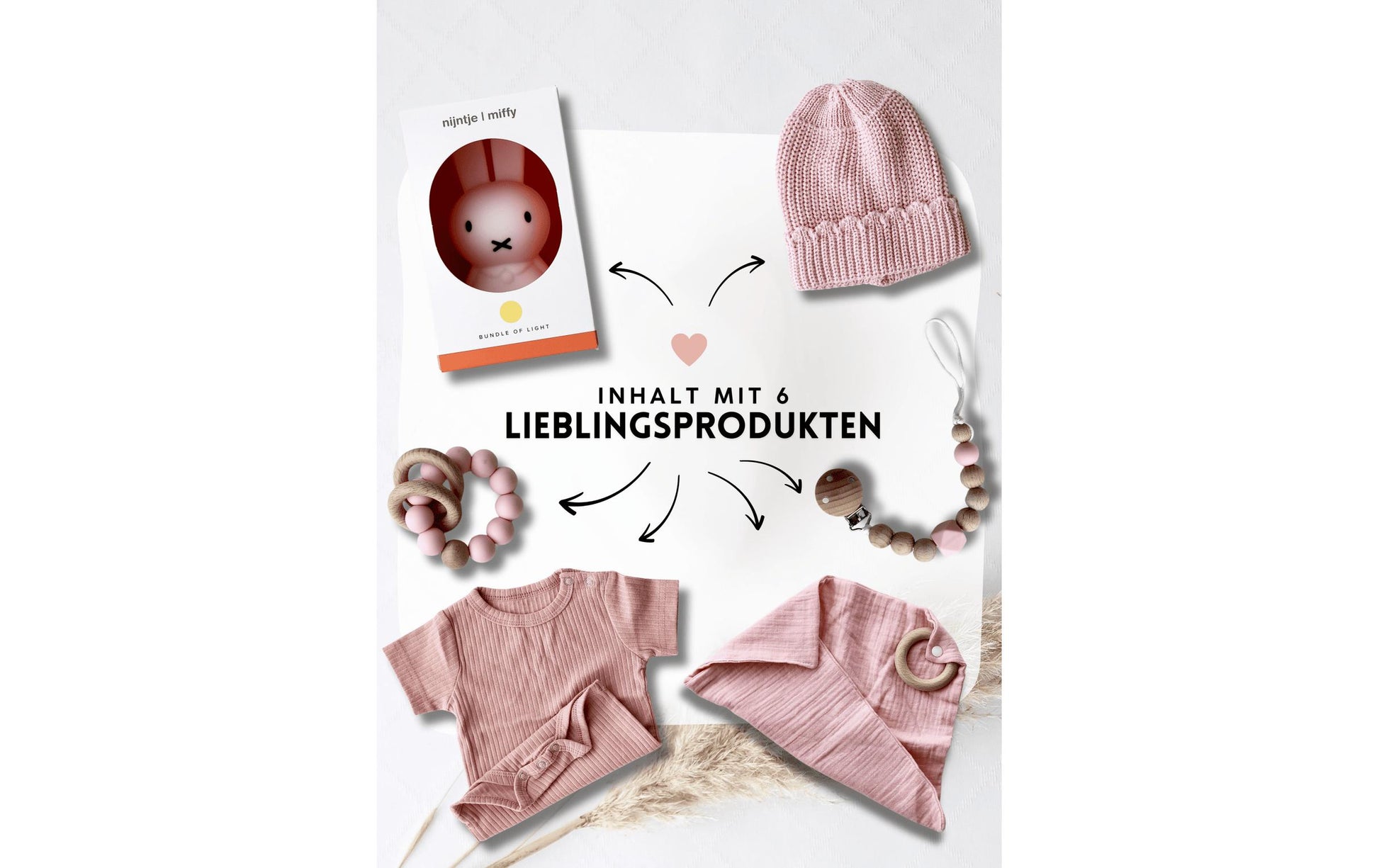 Oykami Geschenkbox Baby Miffy – Baumwolle, Holz – Rosa