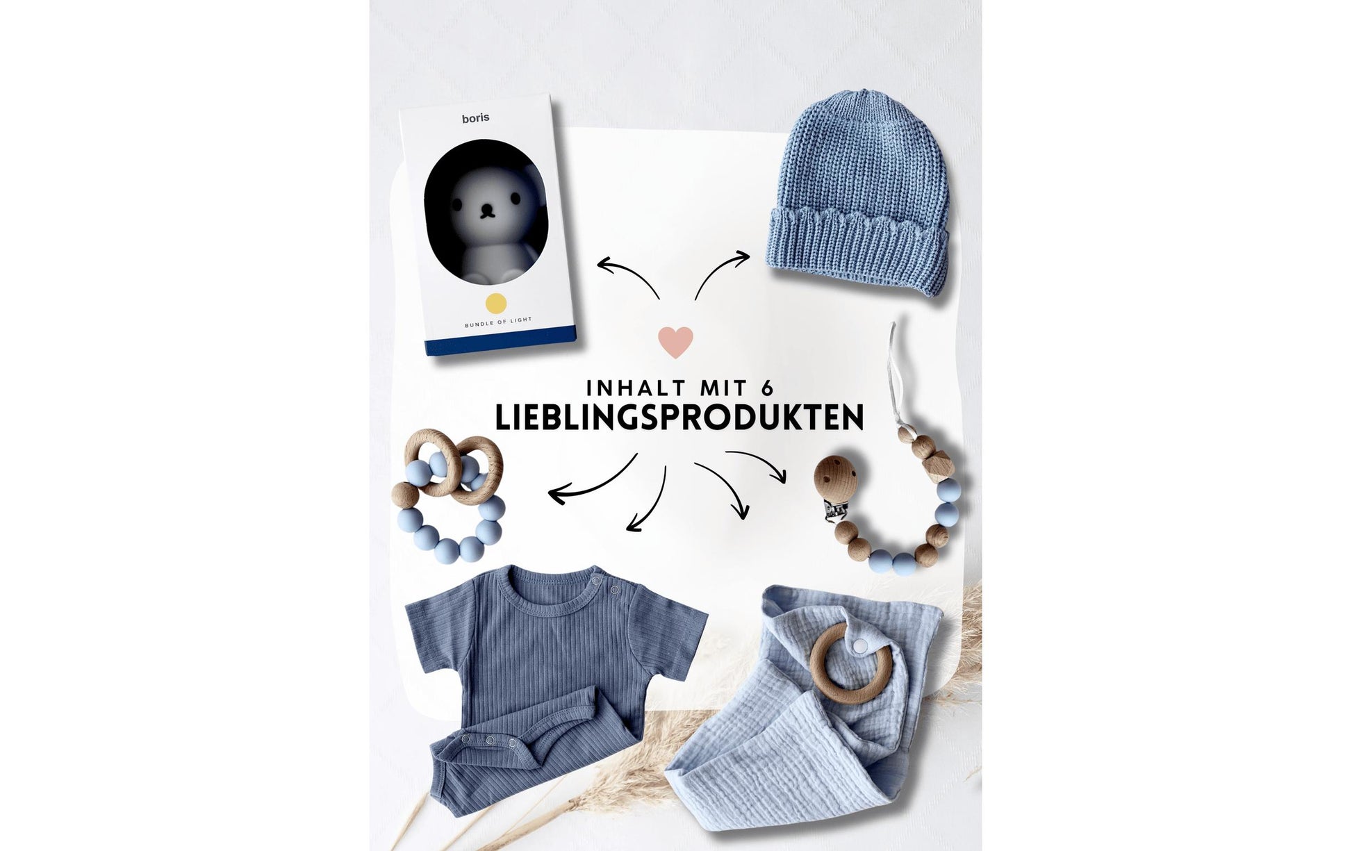 Oykami Ascona Boris Geschenkbox – Baby – Baumwolle & Buche, Blau