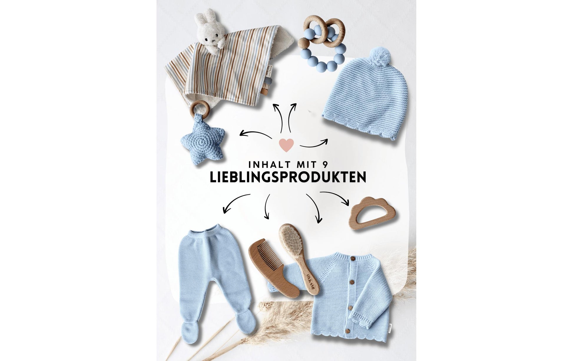 Oykami Geschenkkorb – Blau – Buche, Textil