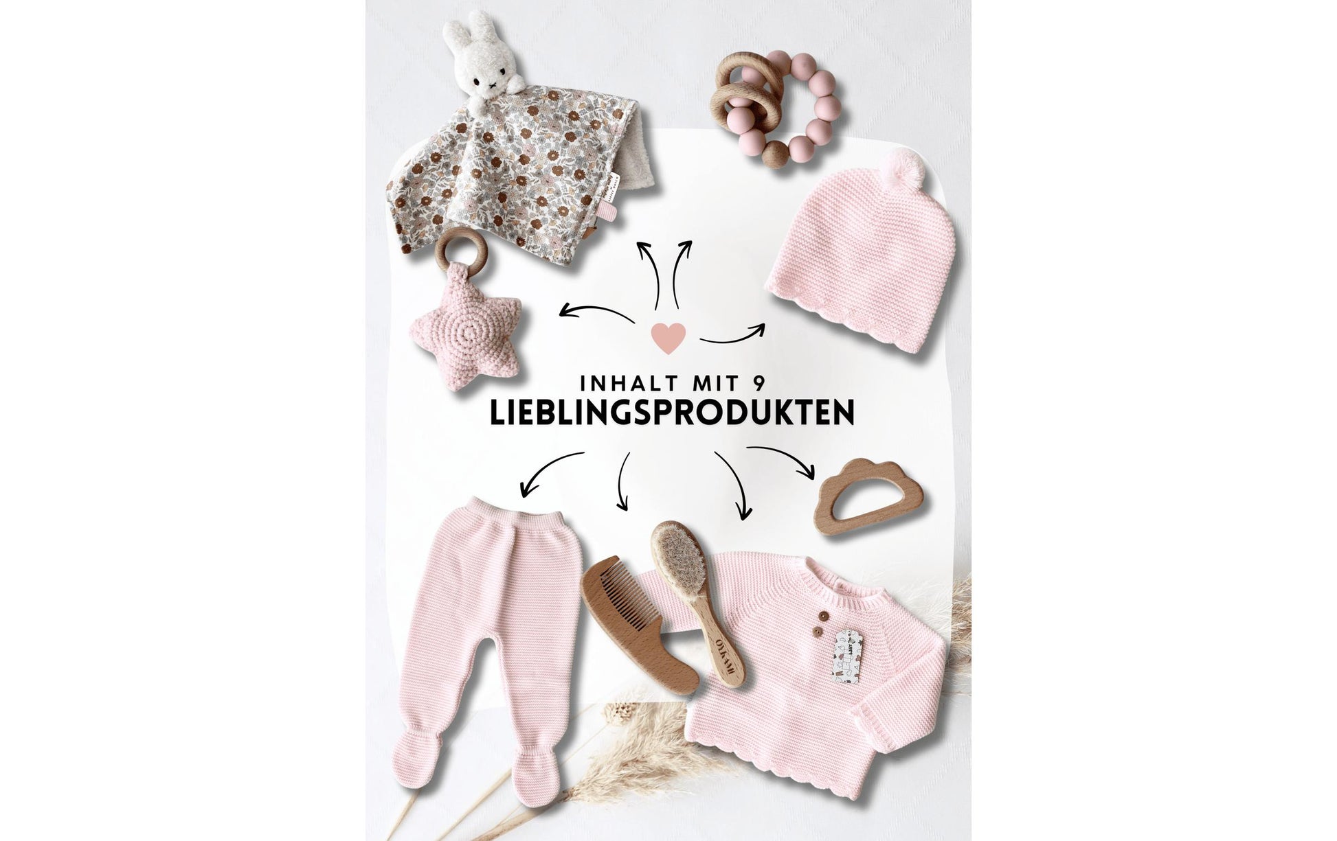 Oykami Geschenkbox – Buche, Textil, Rosa