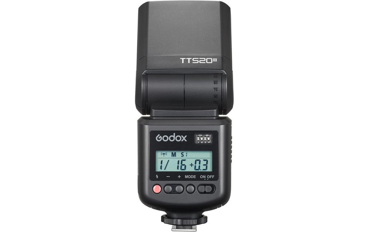 Godox TT520III Blitzgerät – Leitzahl 33, 1/1–1/128, Blitzfolge 1,8 s, NiMH – für Canon, Fujifilm, Nikon u. a.