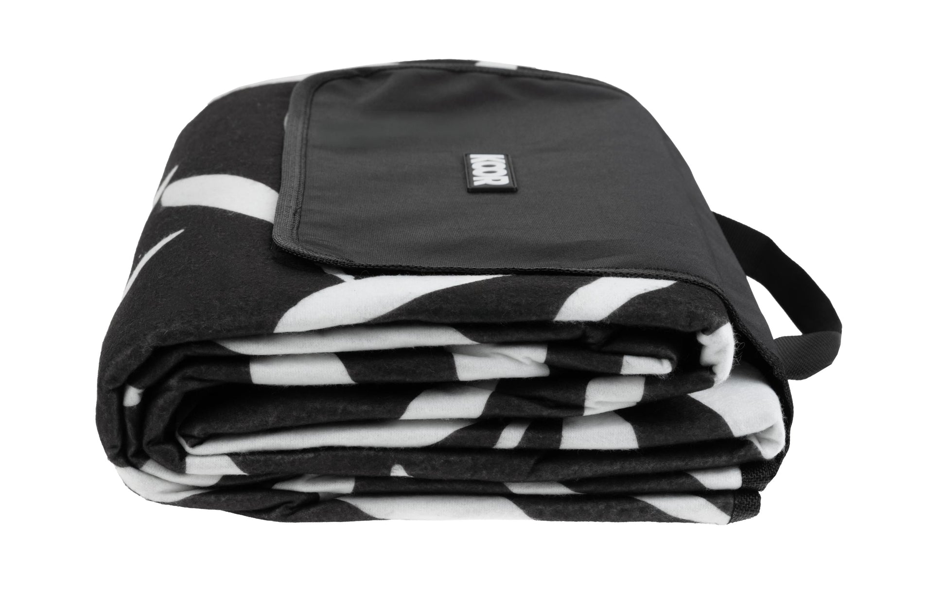 Koor Leaves Wohndecke – Mikropolyester, Schwarz/Weiss – 200 × 200 cm