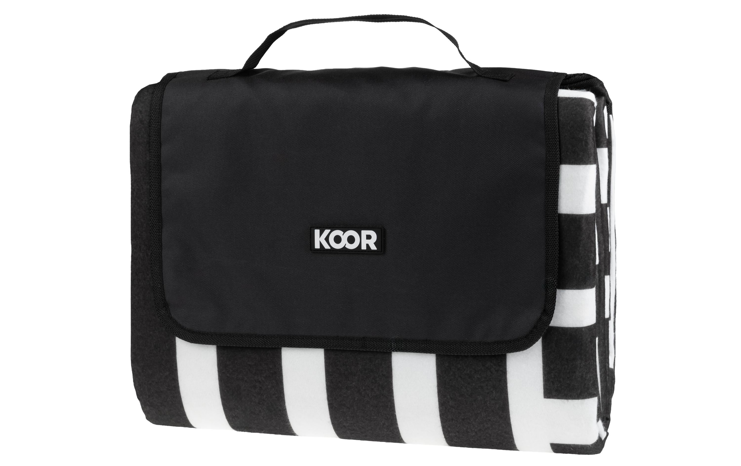 Koor Wohndecke – Mikropolyester, Schwarz/Weiss – 200 × 250 cm